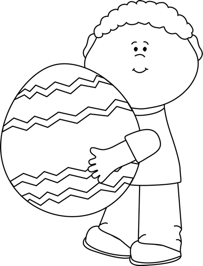 Black_and_White_Boy_Holding_a_Giant_Easter_Egg